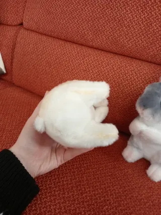 Set 2 conigli peluche decorativi