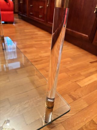 Mesa de centro cristal y metal