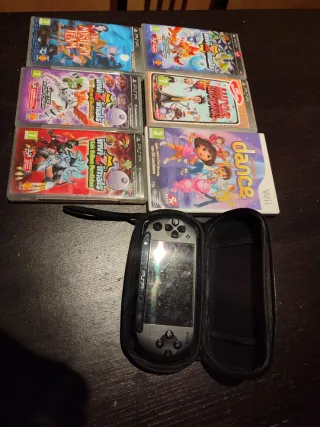 Consola PSP Negra + Juegos y 1 juego de la wii