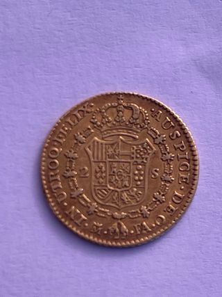 Moneda Oro 2 Escudos Carlos IIII 1801