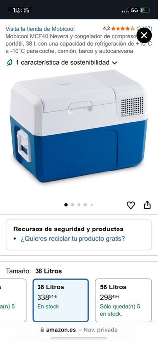 Nevera Portátil Eléctrica Camper Camping