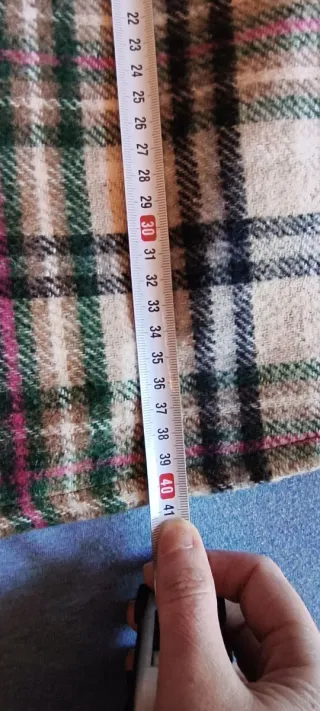 Falda de tweed cuadros verde y multicolor