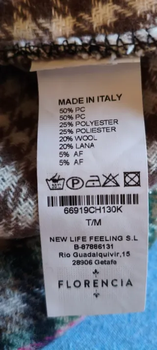 Falda de tweed cuadros verde y multicolor