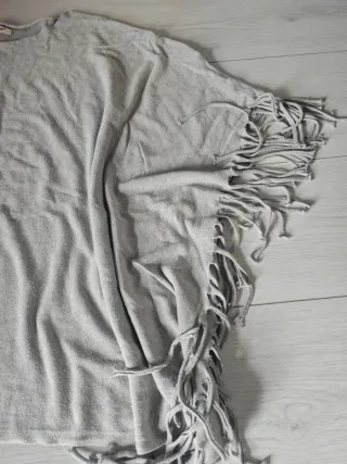 Maglia donna con frange grigia taglia unica