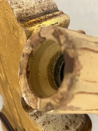 Coppia Applique Antiche Oro e Bianco