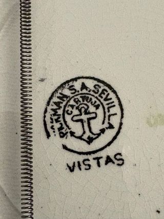 Antigua pareja de platos de La Cartuja de Sevilla