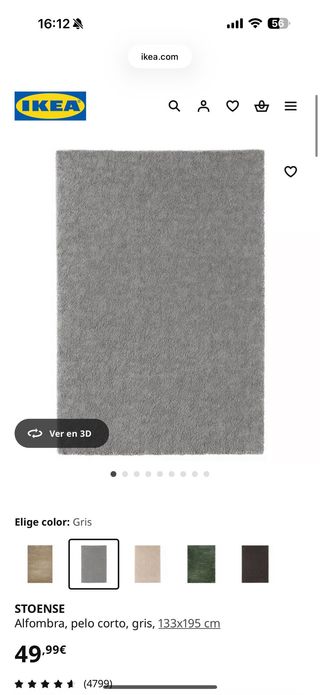 Alfombra Stoense Ikea 133x195 cm