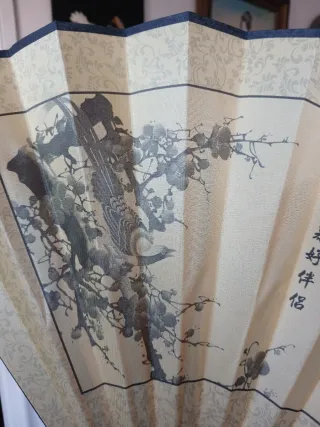 Gran abanico asiático de madera