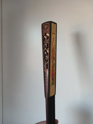 Gran abanico asiático de madera