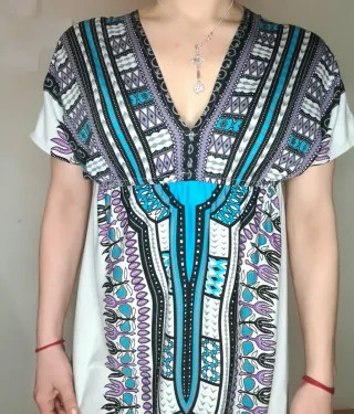 Vestido estampado multicolor talla única