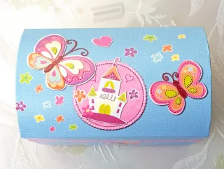 Joyero infantil con espejo y compartimentos