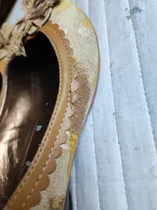 Zapatos Chikita Beige y Dorado Talla 39