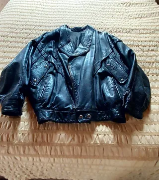 Cazadora Piel Ovino Negra Caballero