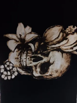 Camiseta Nike Vintage Calavera Flores Negra