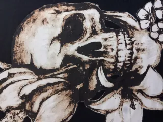 Camiseta Nike Vintage Calavera Flores Negra