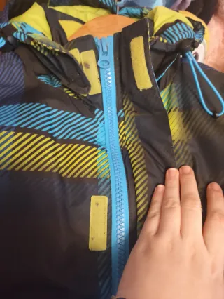 Chaqueta de esquí a cuadros multicolor