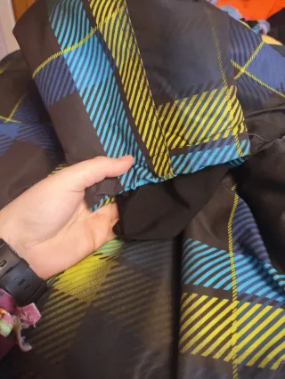 Chaqueta de esquí a cuadros multicolor