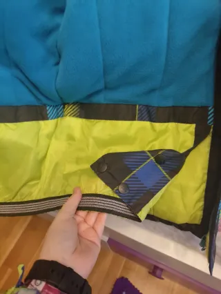 Chaqueta de esquí a cuadros multicolor