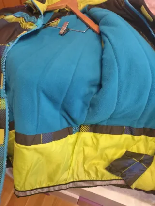 Chaqueta de esquí a cuadros multicolor