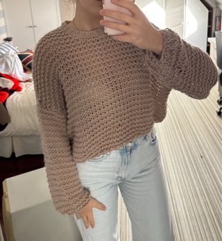 Jersey Pull&Bear calado beige talla M