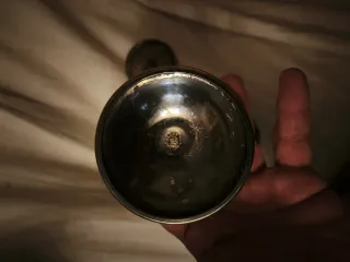 Candelabro de metal plateado para 3 velas