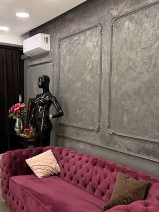 Sofá Chesterfield 3 posti velluto viola