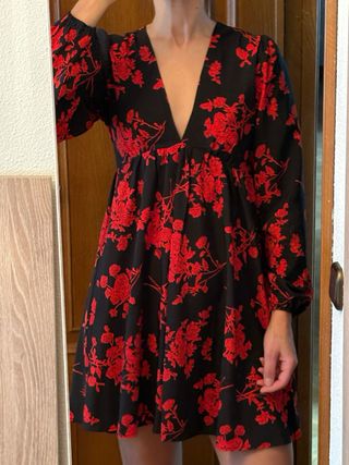 Vestido vaporoso estampado floral S