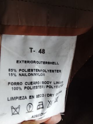 Americana marrón panilla talla 48.