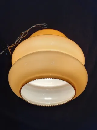 Lámpara Opalina Vintage color mostaza farol