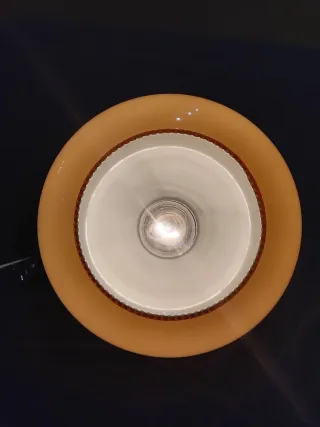 Lámpara Opalina Vintage color mostaza farol