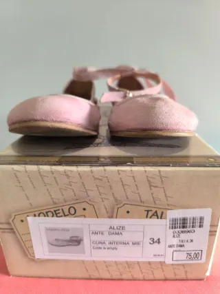 Zapatos comunión niña, color rosa palo, talla 34