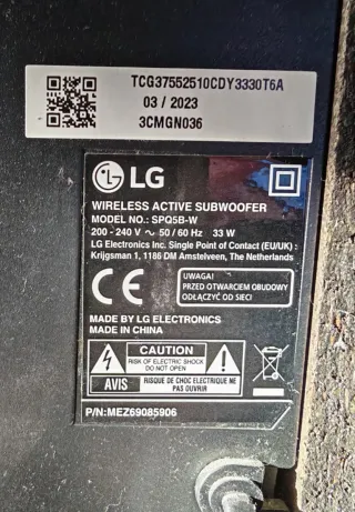 LG S65Q Barra de Sonido Negra del 2023.