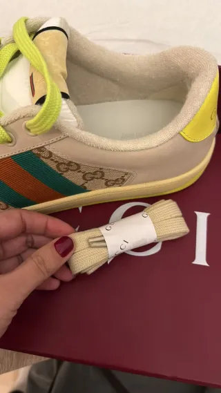 Zapatos Gucci Screener GG Beige/Verde