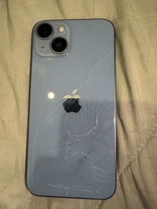 iPhone 14 128GB Azul - Parte trasera rota