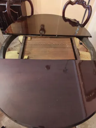 Mesa comedor madera maciza y 6 sillas