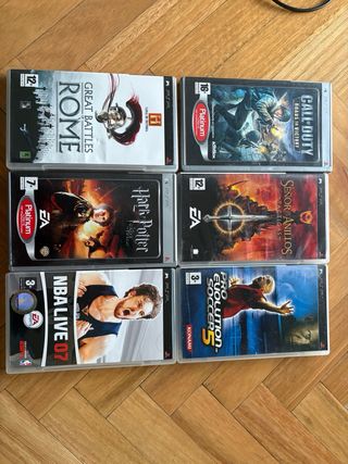 PSP Negra Original + 6 Juegos + Funda