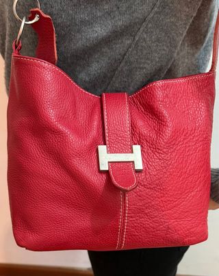 Borsa vera pelle rossa