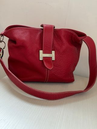 Borsa vera pelle rossa