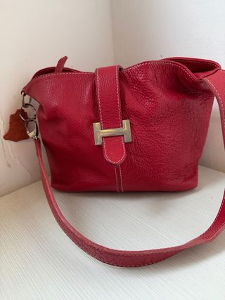 Borsa vera pelle rossa