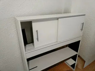 Cabecero con almacenaje blanco