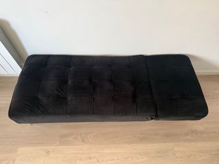 Sofá Cama Reclinable Negro Terciopelo