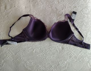 Sujetador Andrés Sarda 100D Morado Encaje