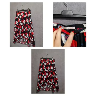 Gonna floreale blu e multicolor