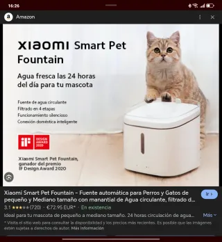 Recambios Fuente Agua Xiaomi Smart Pet Fountain