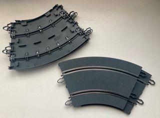 Scalextric 5 curvas Powerline pista gris. Lote B