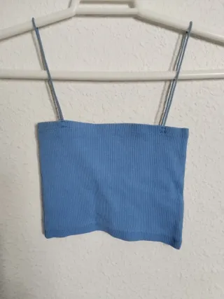Top Zara tirantes azul Talla S