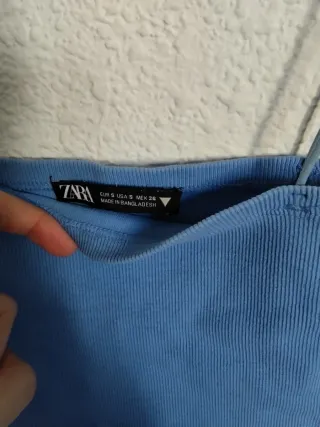 Top Zara tirantes azul Talla S