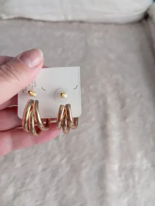 Pendientes Aro Dorados Triples