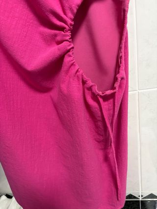 Vestido rosa asimétrico talla S