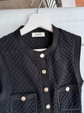 Vestido Sandro Negro Botones